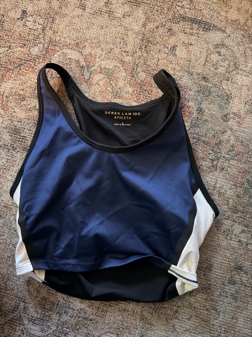 Derek Lam x Athleta Navy, White & Black One-Piece Crop
